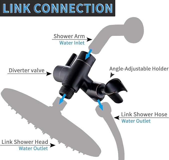 G-Promise Solid Metal Shower Arm Diverter - Image 2