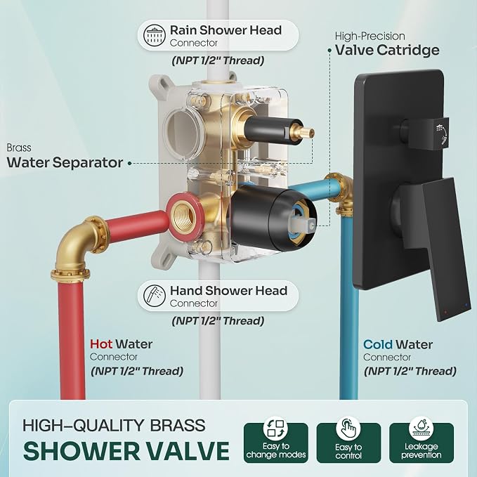 Ceiling Mount Shower Faucet Set, High-Pressure Showerheads Set - Image 5