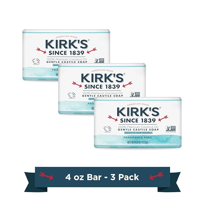 Kirk's Fragrance Free Castile Bar Soap by Kirks