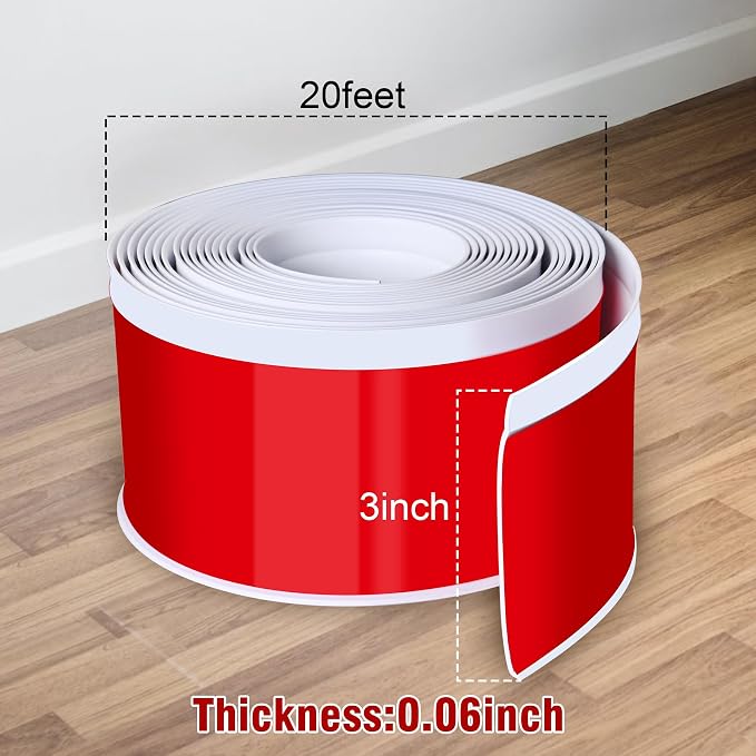 Vinyl Baseboard Molding Trim 3 Inch x 20 Feet Peel and Stick Baseboard Trim - Image 2