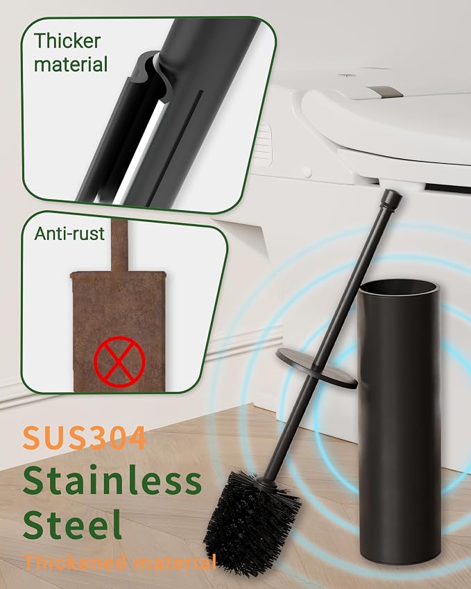 Toilet Brush and Holder Set, Toilet Bowl Brush - Image 3