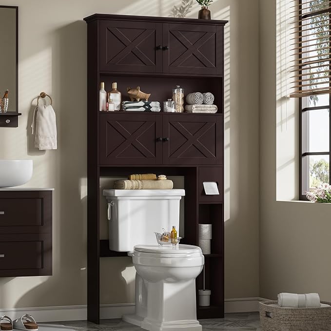 Over The Toilet Storage Cabinet, Farmhouse Storage Cabinet Over Toilet by Halitaa