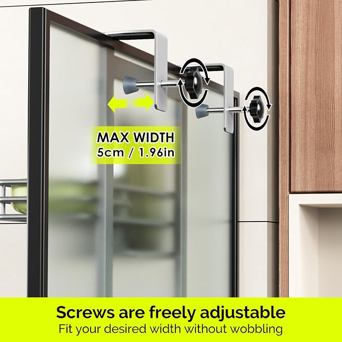 Orimade Shower Caddy Adjustable Height 4 Tier Silver, Bathroom Hanging Over the - Image 3