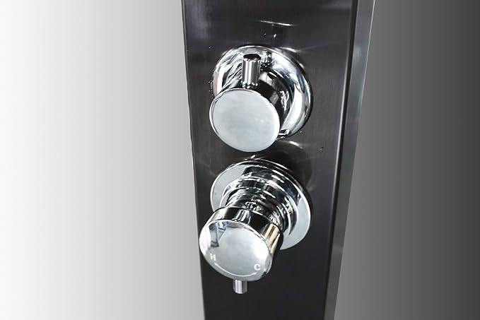 Toorak Black 316 Marine Grade Stainless Steel Massage Outdoor Shower Pane - Image 7