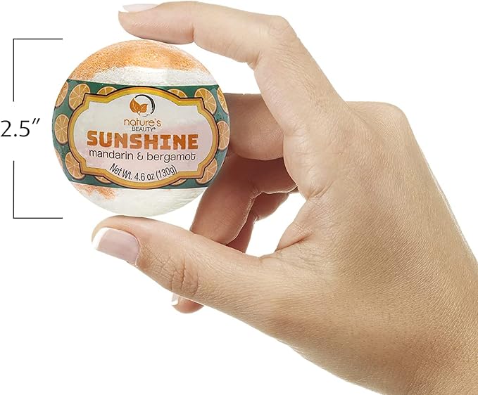 Nature's Beauty Sunshine Mandarin & Bergamot Bath Bomb Multi-Pack - Image 3