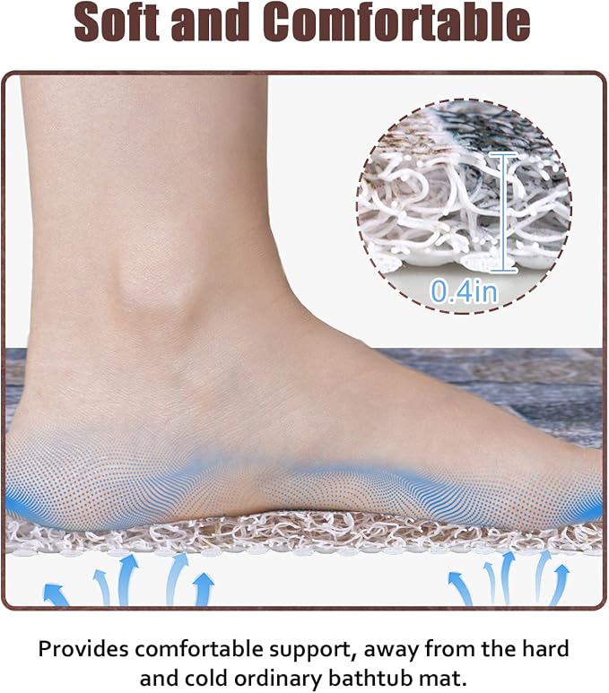 Shower Mat Non-Slip, 24x16 Inch Soft Comfort Bath Mat - Image 3