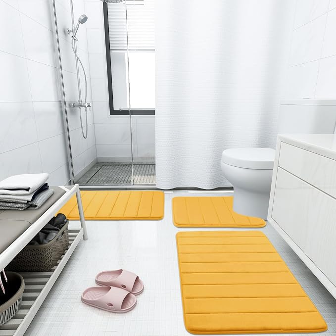 Buganda Memory Foam Bath Mat, Ultra Soft and Non-Slip Bathroom Rugs, Water - Image 6