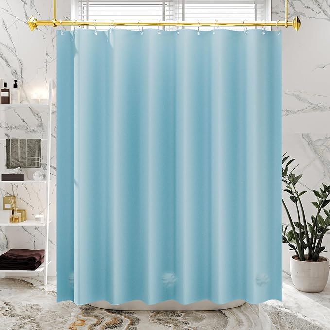 AmazerBath Teal Shower Curtain Plastic 72x72 Inches, Premium PEVA Shower Curtain - Image 7