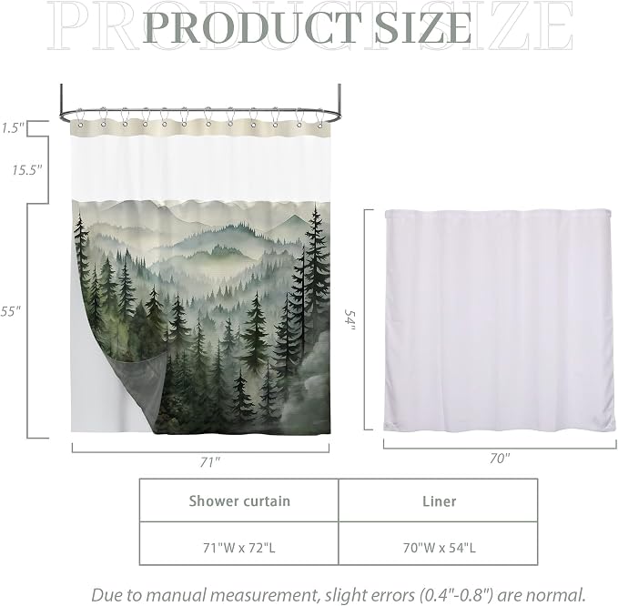 Forest See Through Mesh Top Shower Curtain - Image 5