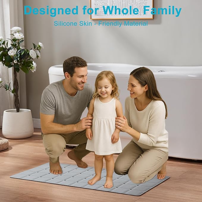 Non-Slip Bath Mat for Tub & Shower：Silicone Foldable Bathtub Mat - Image 4