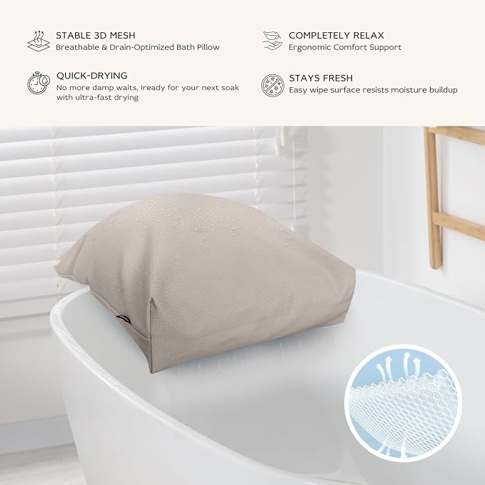 Bath Pillows for Tub Neck and Back Support, Bathtub Cushion backrest headrest - Image 7