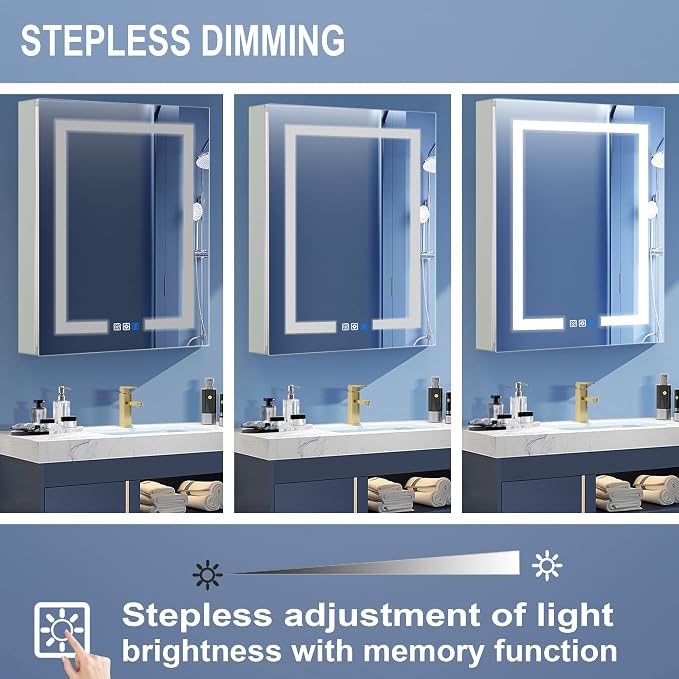 GroGro LED Lighted Bathroom Medicine Cabinet - Image 6