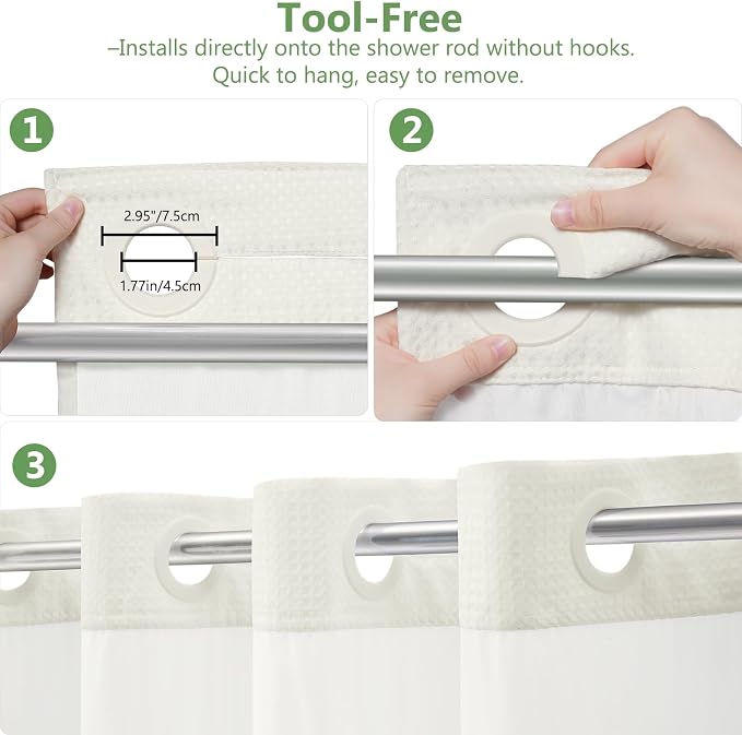 VANZAVANZU Hookless Shower Curtain - Image 7