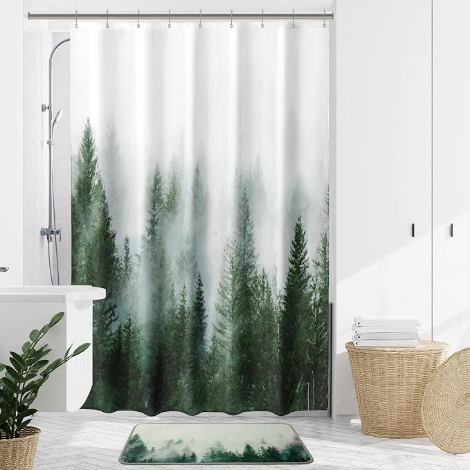 ORTIGIA 54x78 Misty Forest Stall Shower Curtain - Image 7