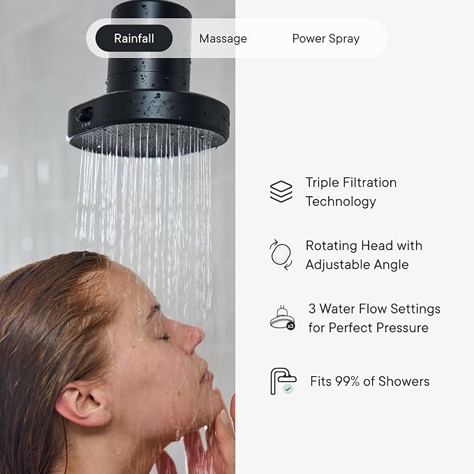 Qure Shower Filter Head for Hard Water, healthier Hair, Skin & Nails, High - Image 4
