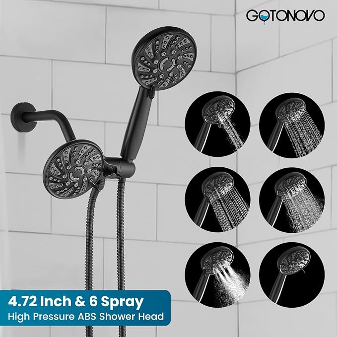 gotonovo Dual 2 in 1 Shower Head Kit High Pressure Combo System Shower Faucet 6 - Image 3