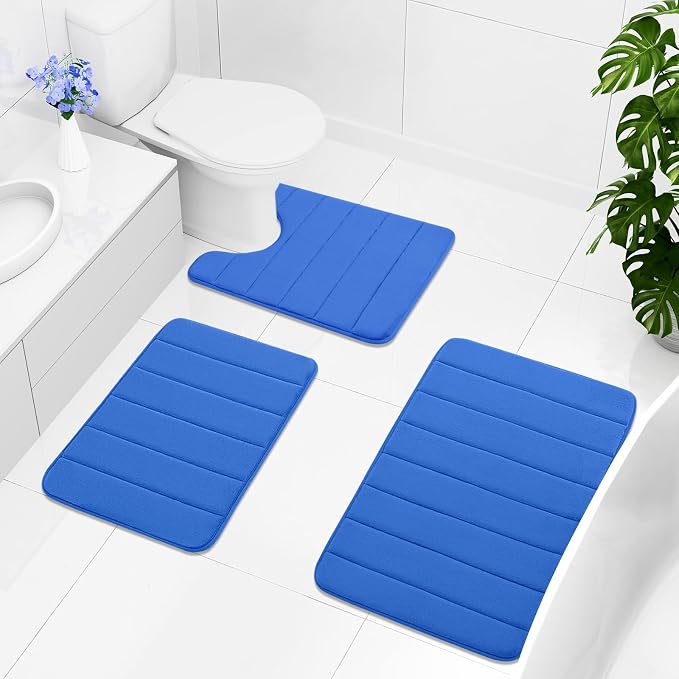 Buganda Memory Foam Bath Mat, Ultra Soft and Non-Slip Bathroom Rugs, Water - Image 8