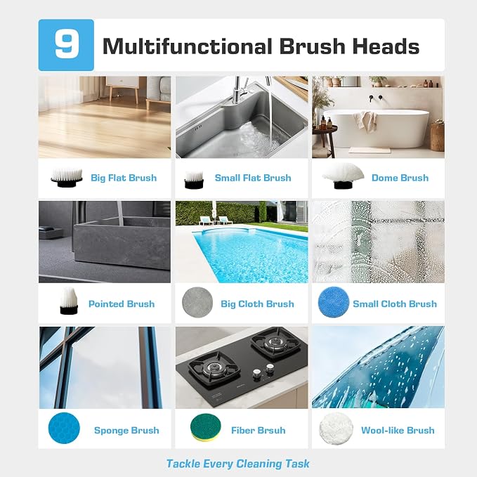 Kingwell Electric Spin Scrubber, Cordless Electric Scrubber - Image 4