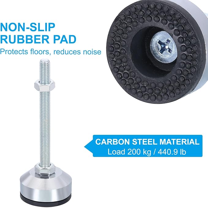 PATIKIL Furniture Leveling Feet 2" Dia Base M10 Thread - Image 3