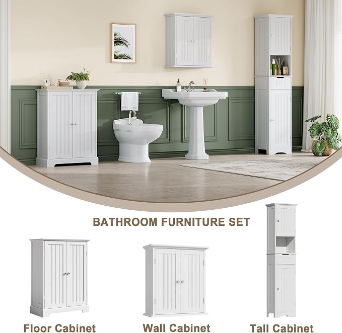 ChooChoo Bathroom Floor Cabinet, Modern Bathroom Storage Cabinet - Image 5