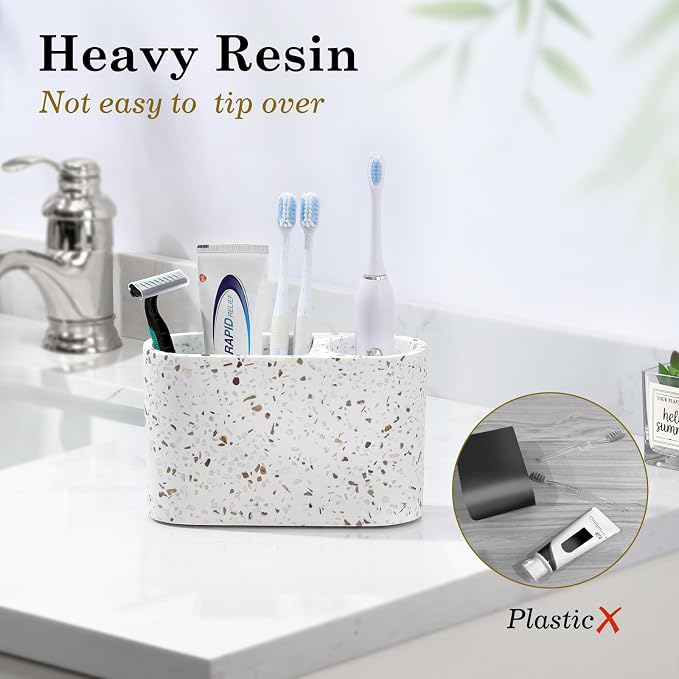 Luxspire Toothbrush Holder, 2 Slots Toothbrush and Toothpaste Holdersfor - Image 2