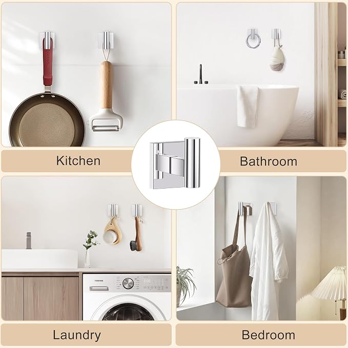 5 Pieces Bathroom Hardware Set Polished Chrome Towel Bar Set Includes 23.6” - Image 5