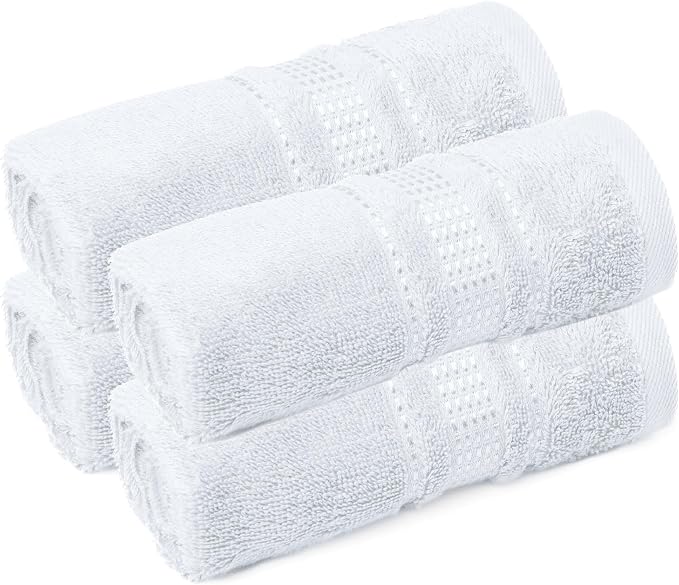 Melissa Linen, Fingertip Towels 4 Pack, 100% Turkish Cotton, Small Hand Towels by MelissaLinen