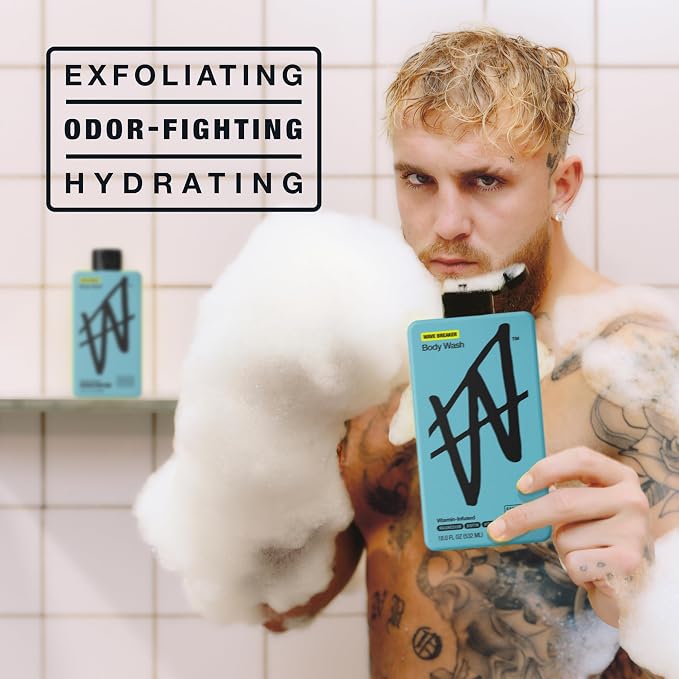 W By Jake Paul Body Wash for Men, Exfoliating Shower Gel - Image 3