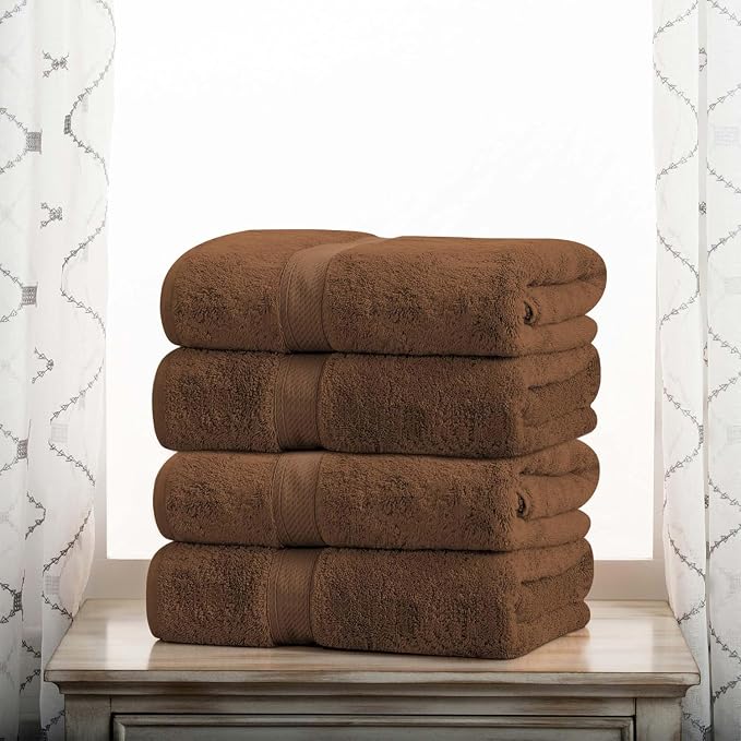 Superior Egyptian Cotton Pile Bath Towel Set of 4, Ultra Soft Luxury Towels - Image 2