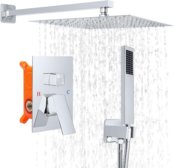 Bathroom Shower Faucet Set，12 Inch Rain Shower Head by Unknown