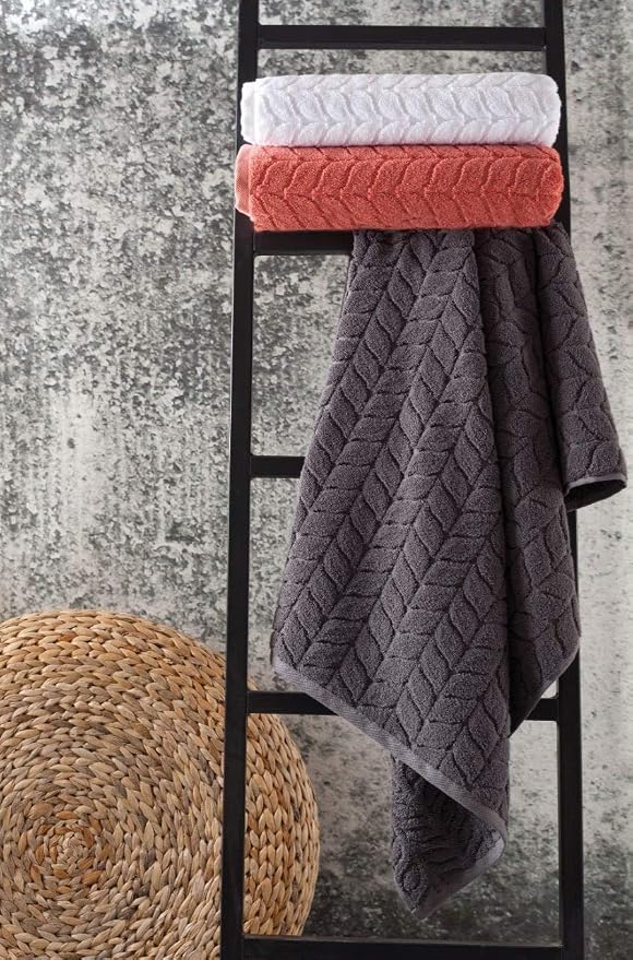 BAGNO MILANO Turkish Bath Towels, Soft Plush Jacquard Luxury Bath Towels - Image 4