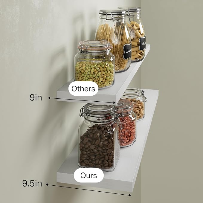 BAYKA Floating Shelves for Wall, 36 inches Long Wall Mounted Rustic Wood - Image 3