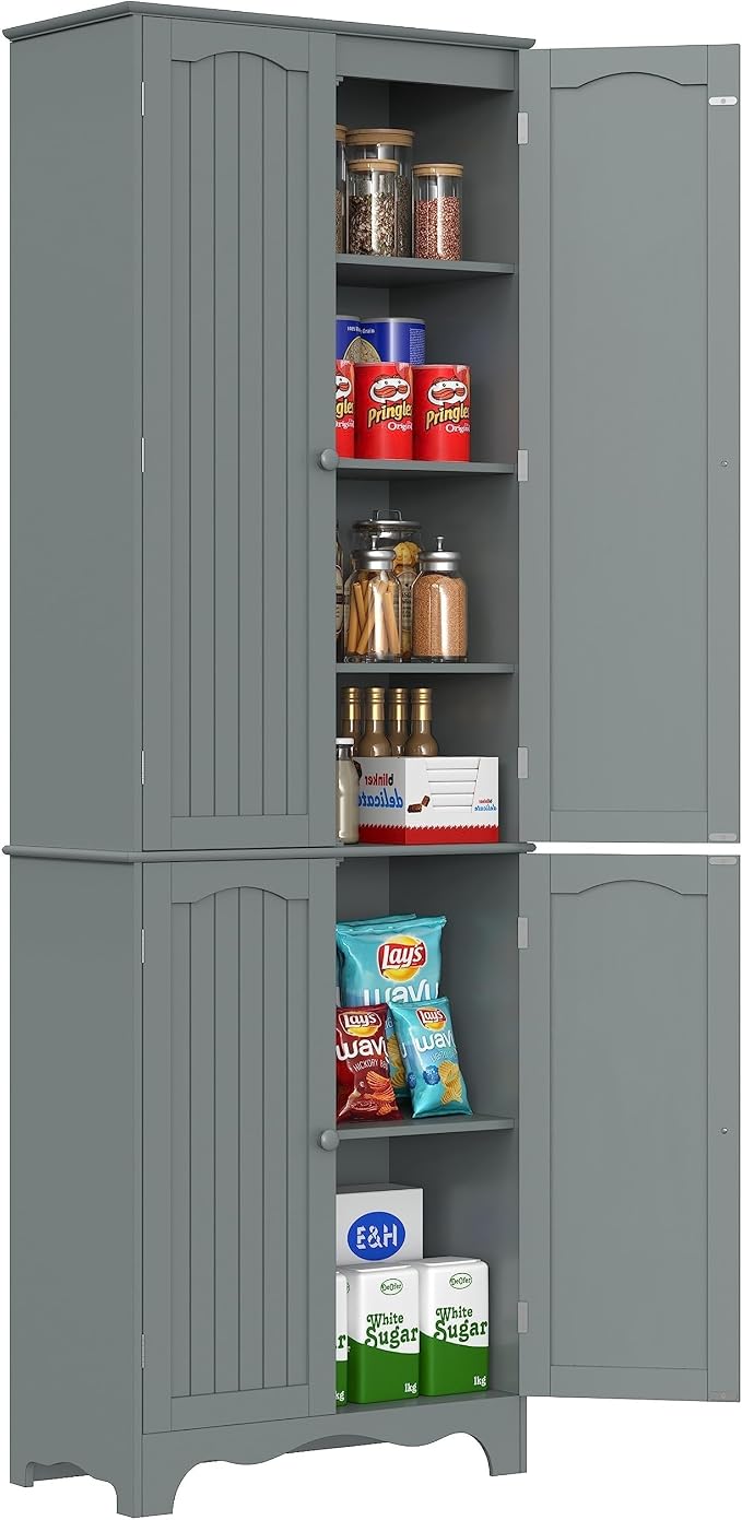 Function Home Tall Pantry Cabinet, Freestanding Storage Cabinet, Wooden Kitchen by FunctionHome