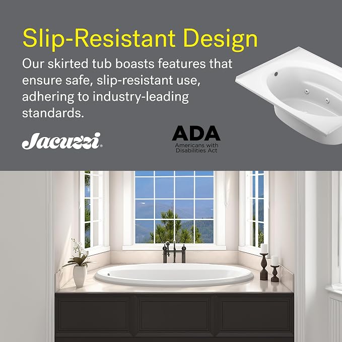 Jacuzzi SIGNATURE Acrylic Drop-In Bathtub, Jet Massage Tub, Slip Resistant - Image 4