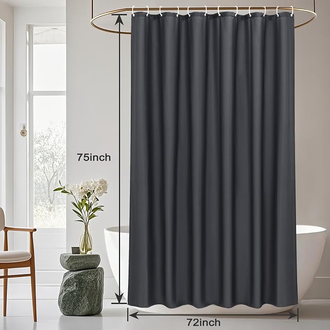 AooHome Hotel Fabric Shower Curtain Liner, Solid Bathroom Curtain - Image 8