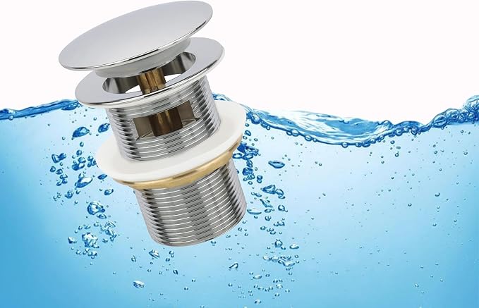 Chrome Freestanding Bathtub Drain Stopper, Compatible - Image 4