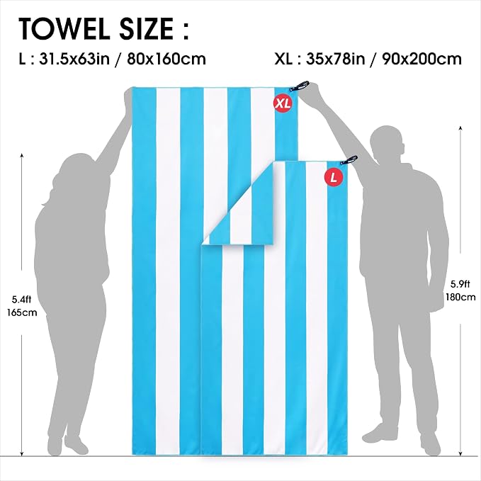 4Monster Microfiber Beach Towel Quick Dry, Super Absorbent Lightweight Travel - Image 4