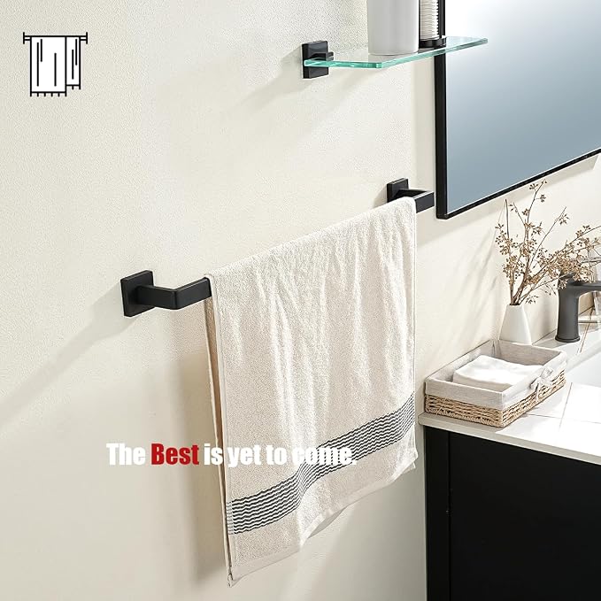 JQK Black Towel Bar, Rounded Edges 29.41 Inch Towel Rack, 304 Stainless Steel - Image 6