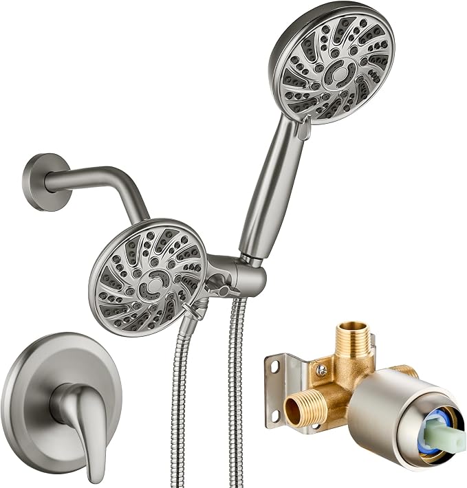 gotonovo Dual 2 in 1 Shower Head Kit High Pressure Combo System Shower Faucet 6 by HOME