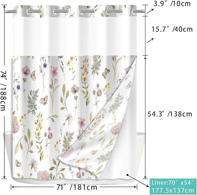 No Hook Shower Curtain Set - Image 2