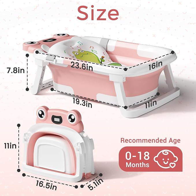 Baby Bathtub, Collapsible Newborn Bathtub - Image 3