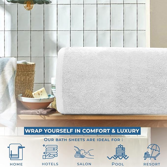 DAN RIVER Pack of 1 Bath Sheet 40x80 Inches, Super Soft Quick Dry Cotton Towels - Image 5