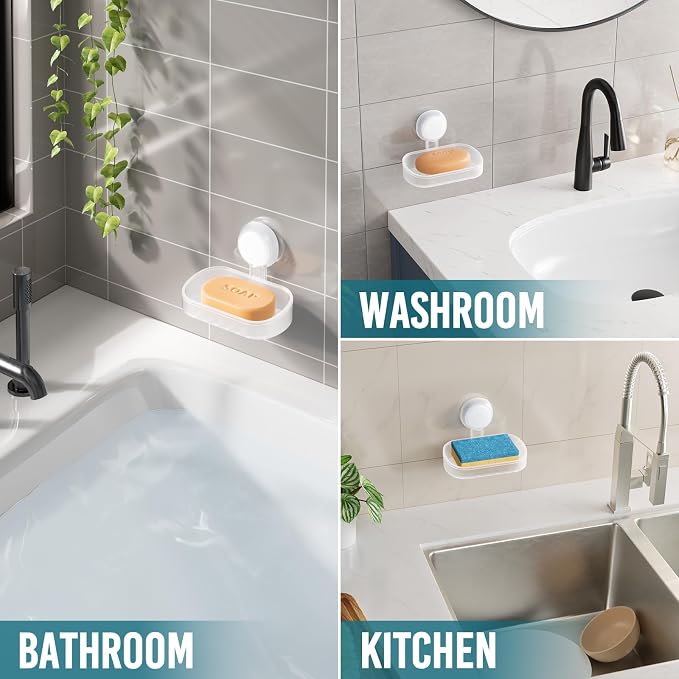 TAILI Soap Dish Bar Holder Suction Cup, Soap Saver - Image 9