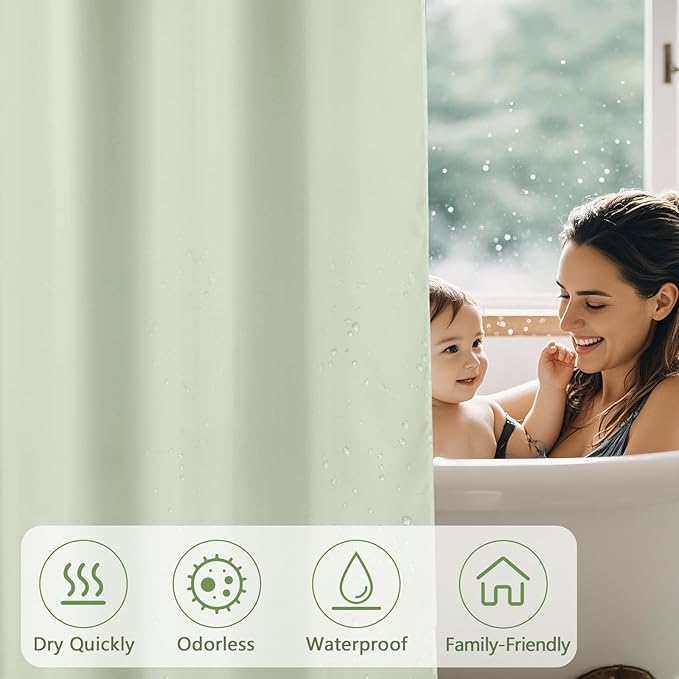 Waterproof Fabric Shower Curtain Liner - Image 6