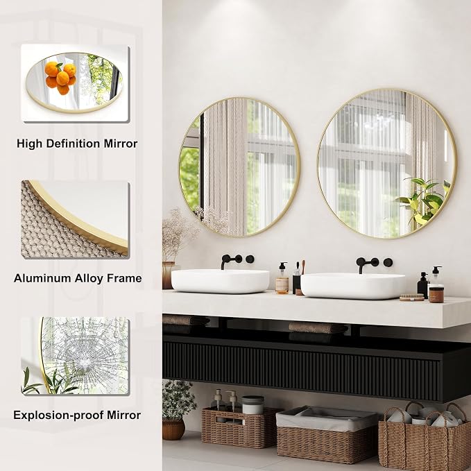 32 Inch Round Bathroom Mirror - Image 5
