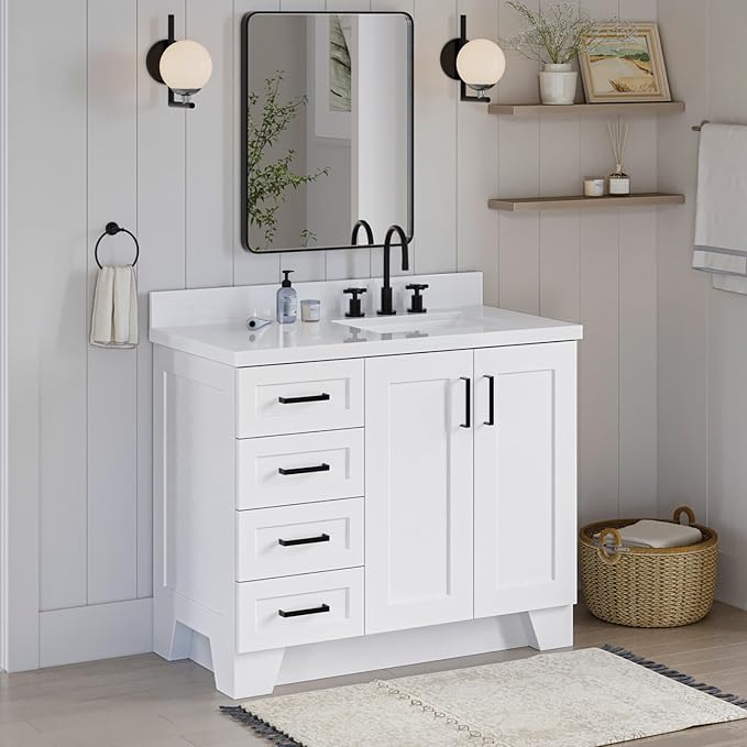 ARIEL 43" White Bathroom Vanity by Ariel