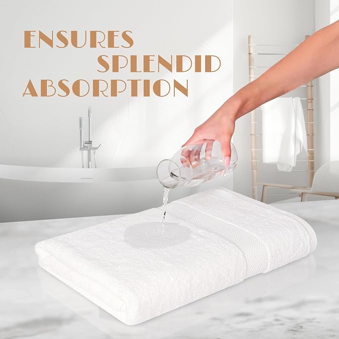Wealuxe White Bath Towels 27x54 Inch, Cotton Towel Set - Image 5