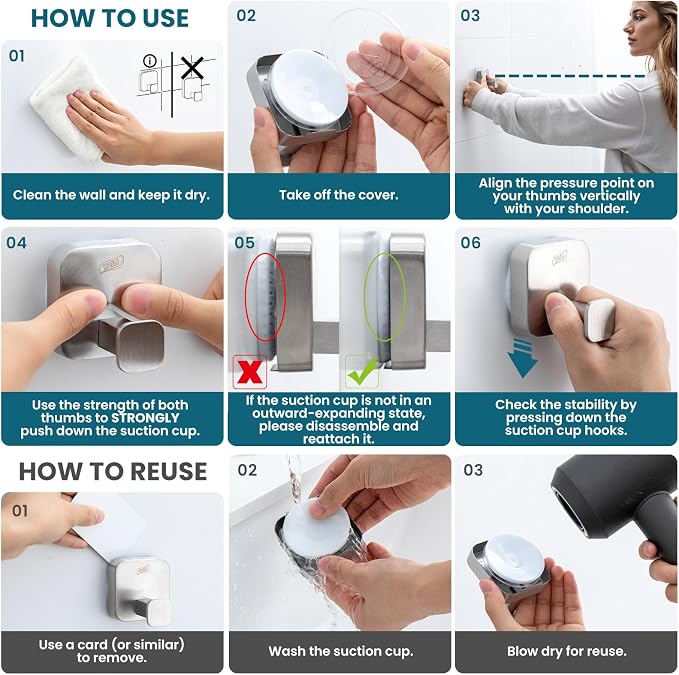 TAILI Thickened 304 Stainless Steel Bathroom Suction Hook - Image 9