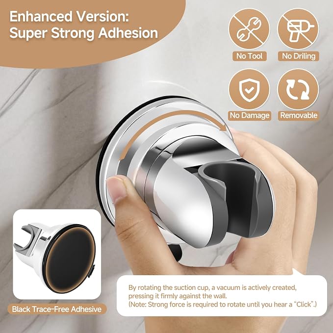Shower Head Holder, Removable Shower Head Holder Suction - Image 2