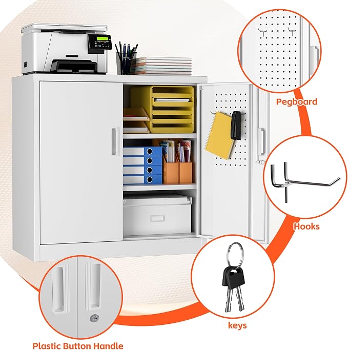 Aobabo 31.5" H Metal Storage Cabinet - Image 6